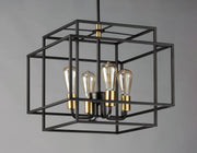 Maxim 10247BKSBR Liner 4 Light Pendant | Black / Satin Brass