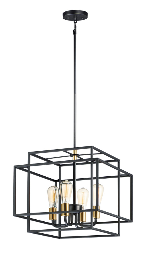 Maxim 10247BKSBR Liner 4 Light Pendant | Black / Satin Brass