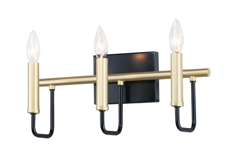 Maxim 10253BKGLD Sullivan 3 Light Bath Vanity | Black / Gold