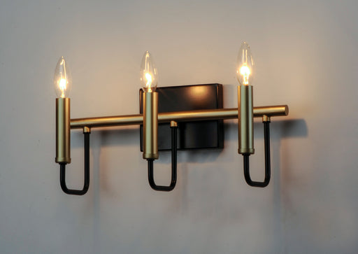 Maxim 10253BKGLD Sullivan 3 Light Bath Vanity | Black / Gold