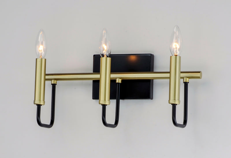 Maxim 10253BKGLD Sullivan 3 Light Bath Vanity | Black / Gold