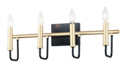 Maxim 10254BKGLD Sullivan 4 Light Bath Vanity | Black / Gold