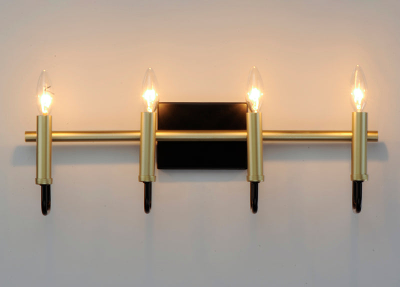 Maxim 10254BKGLD Sullivan 4 Light Bath Vanity | Black / Gold