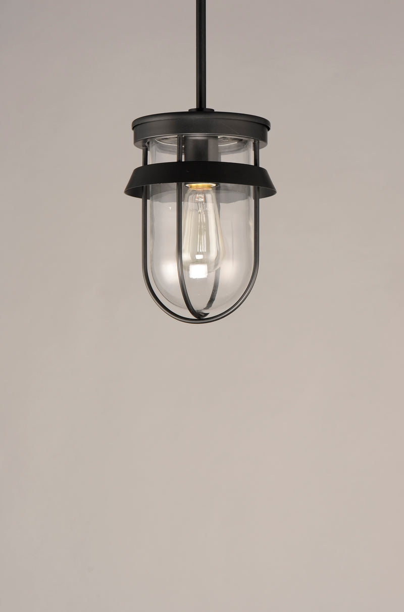 Maxim 10268CLBK Breakwater 1 Light Outdoor Pendant Semi Flush | Black