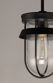Maxim 10268CLBK Breakwater 1 Light Outdoor Pendant Semi Flush | Black