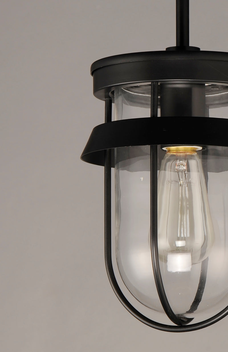 Maxim 10268CLBK Breakwater 1 Light Outdoor Pendant Semi Flush | Black
