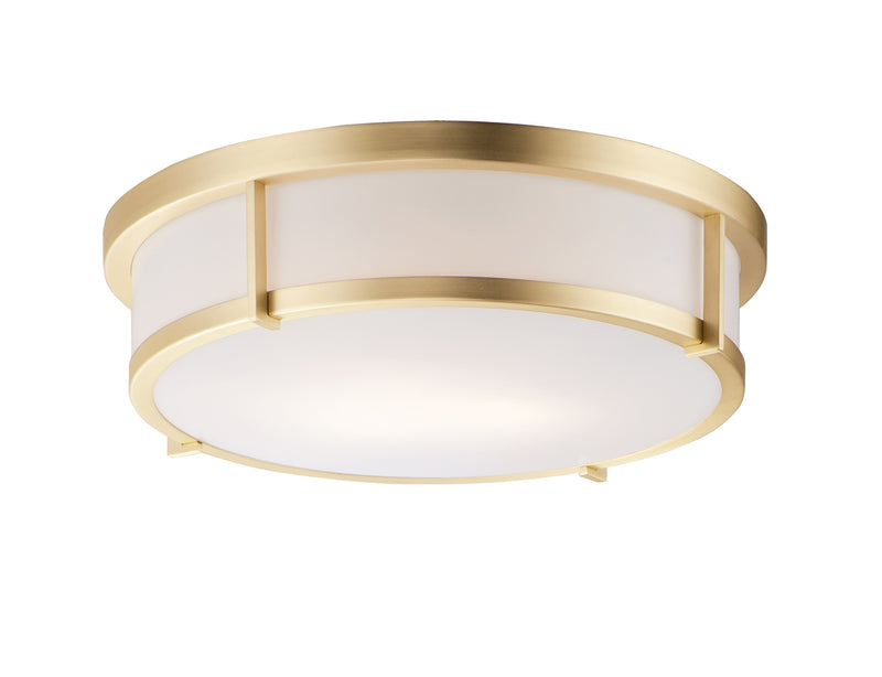 Maxim 10270WTSBR Rogue 17" 3 Light Flush Mount | Satin Brass