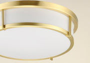Maxim 10270WTSBR Rogue 17" 3 Light Flush Mount | Satin Brass