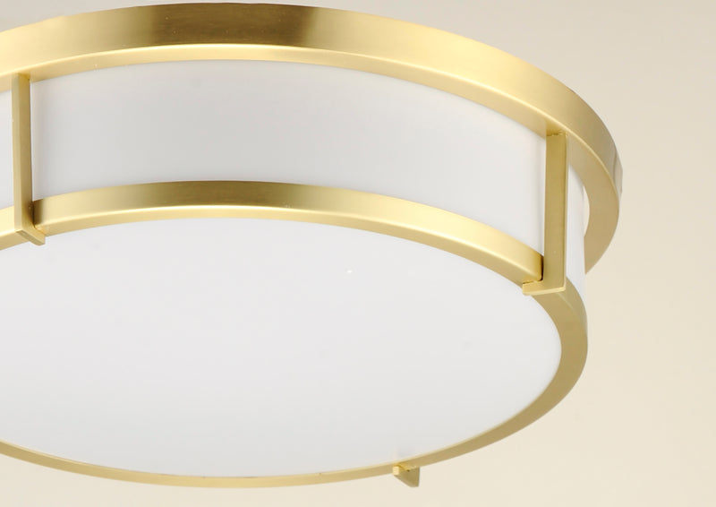 Maxim 10270WTSBR Rogue 17" 3 Light Flush Mount | Satin Brass