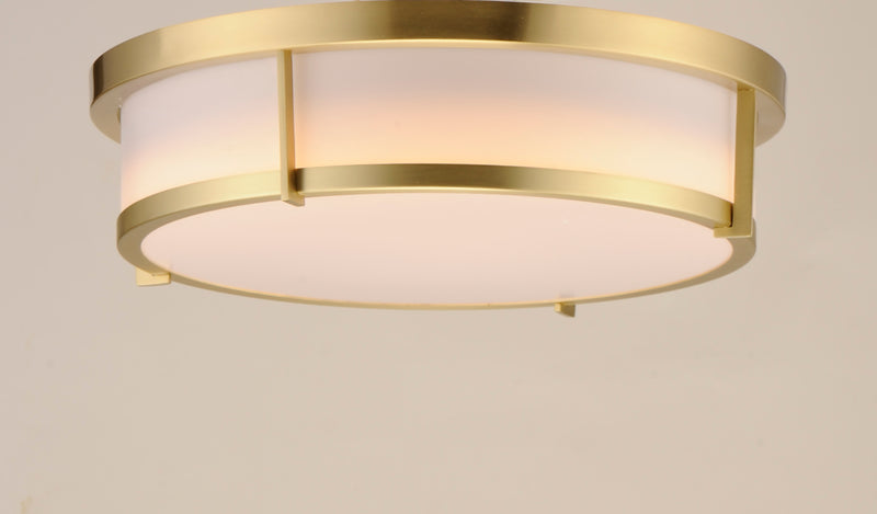 Maxim 10272WTSBR Rogue 13" 2 Light Flush Mount | Satin Brass