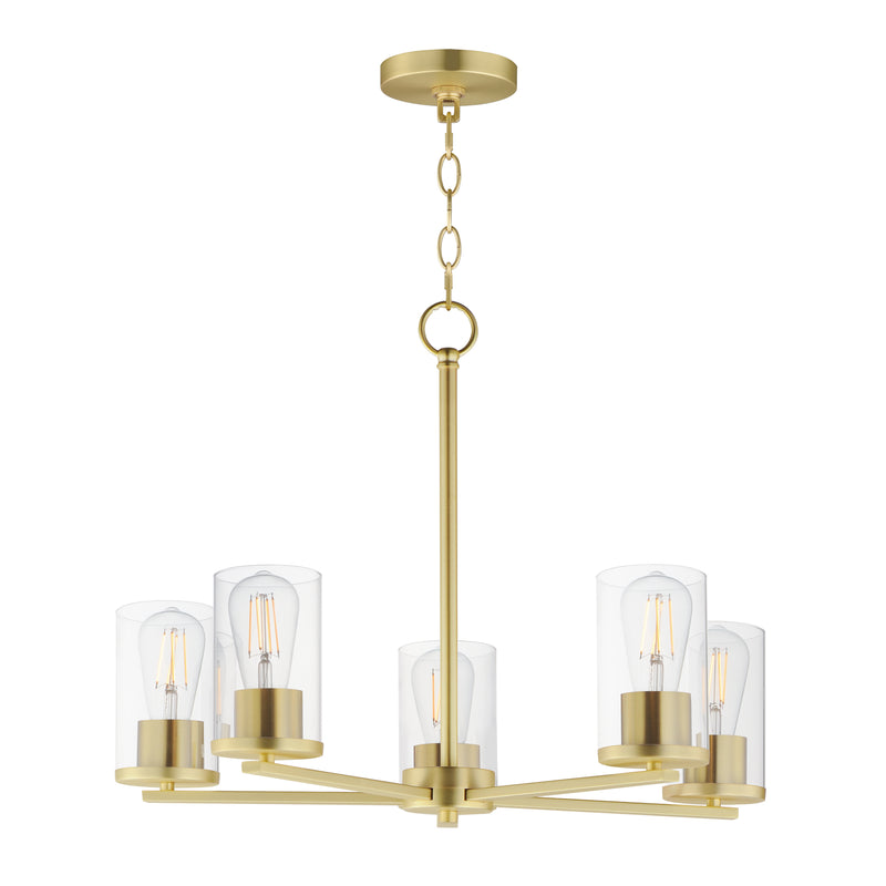 Maxim 10286CLSBR Lateral 5 Light Chandelier | Satin Brass