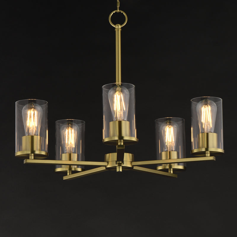 Maxim 10286CLSBR Lateral 5 Light Chandelier | Satin Brass