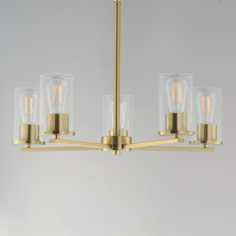 Maxim 10286CLSBR Lateral 5 Light Chandelier | Satin Brass