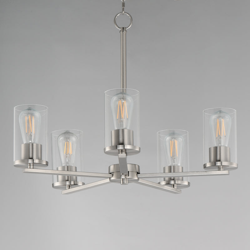 Maxim 10286CLSN Lateral 5 Light Chandelier | Satin Nickel