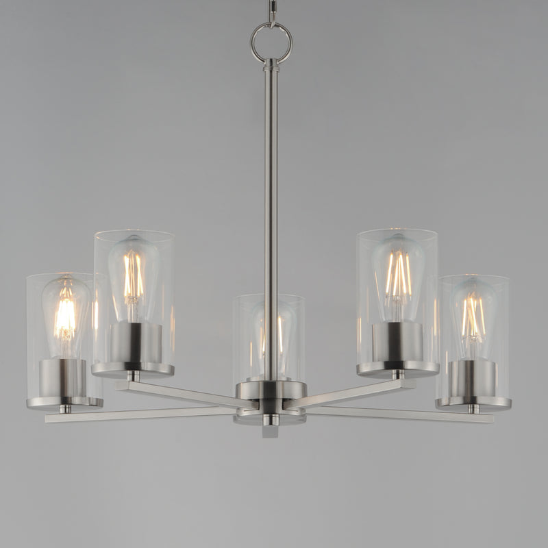 Maxim 10286CLSN Lateral 5 Light Chandelier | Satin Nickel