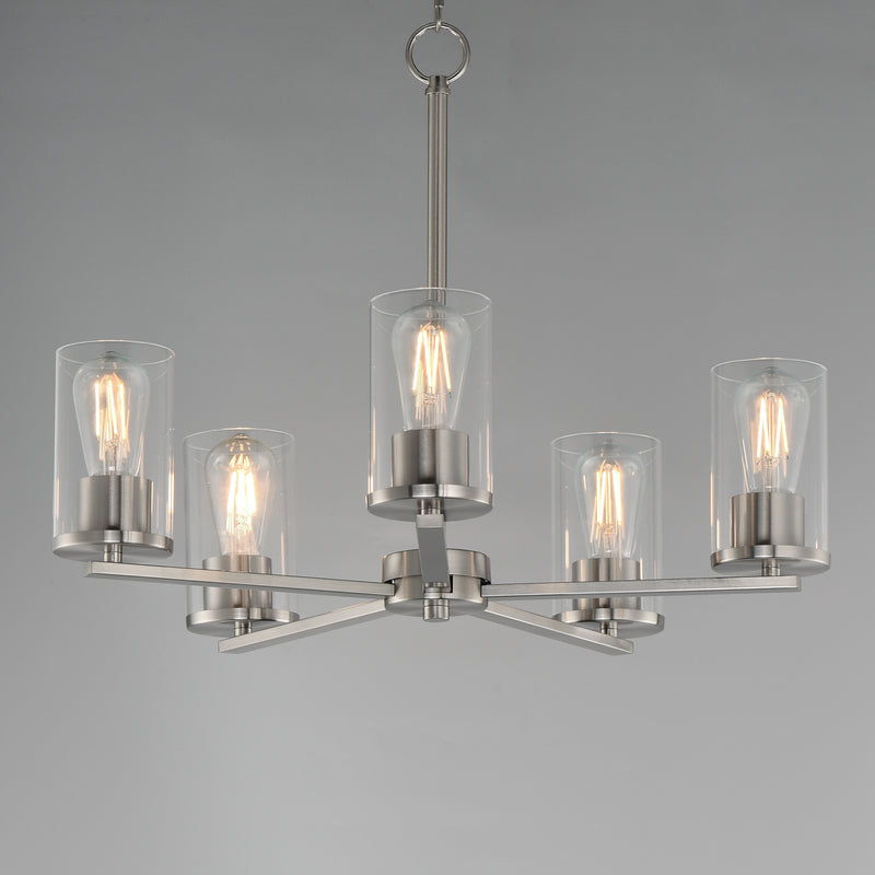 Maxim 10286CLSN Lateral 5 Light Chandelier | Satin Nickel