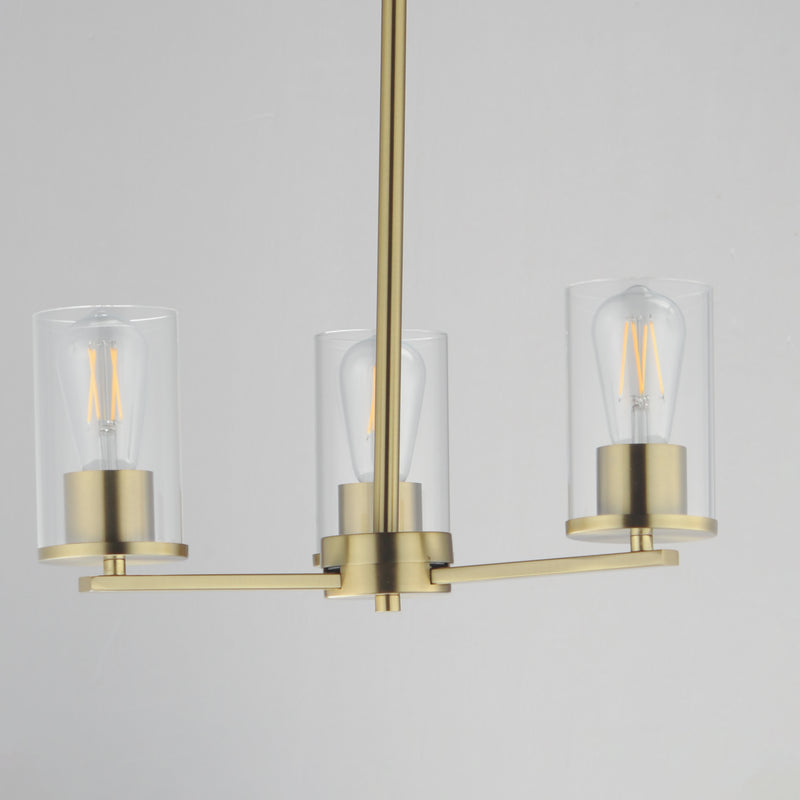 Maxim 10287CLSBR Lateral 3 Light Chandelier | Satin Brass