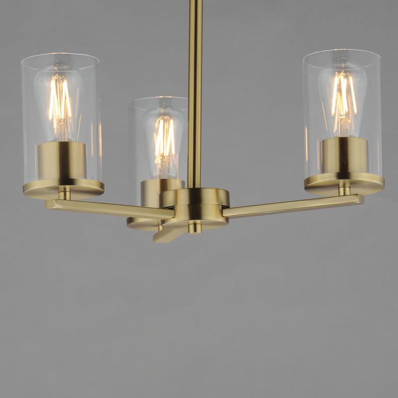 Maxim 10287CLSBR Lateral 3 Light Chandelier | Satin Brass