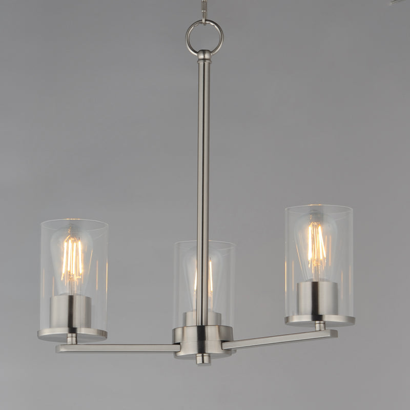 Maxim 10287CLSN Lateral 3 Light Chandelier | Satin Nickel