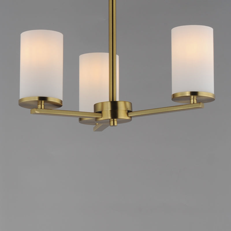Maxim 10287SWSBR Lateral 3 Light Chandelier | Satin Brass