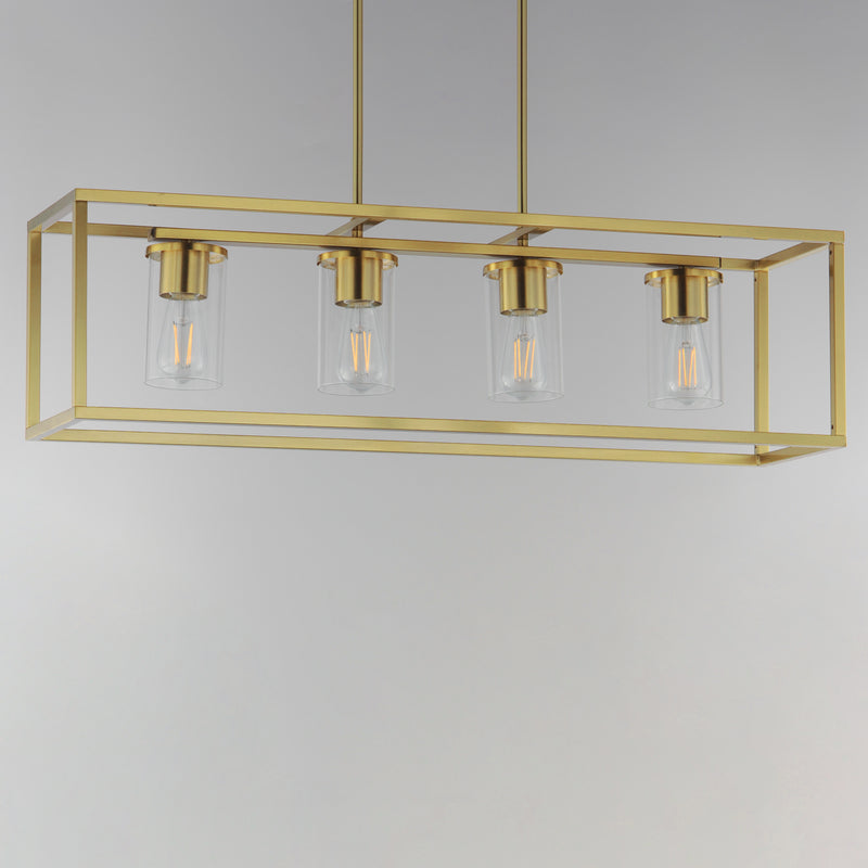 Maxim 10288CLSBR Lateral 4 Light Linear Pendant | Satin Brass