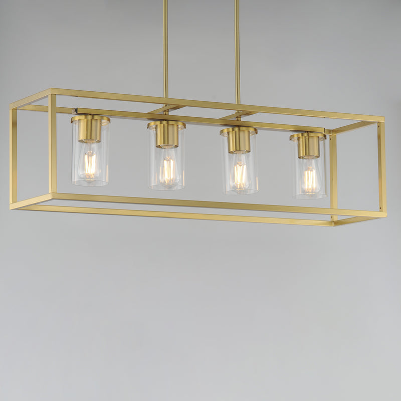 Maxim 10288CLSBR Lateral 4 Light Linear Pendant | Satin Brass