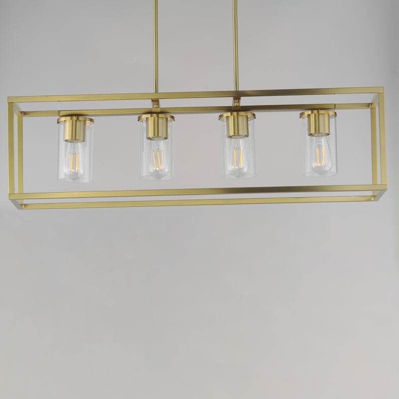Maxim 10288CLSBR Lateral 4 Light Linear Pendant | Satin Brass