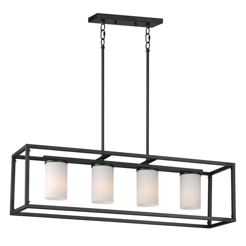 Maxim 10288SWBK Lateral 4 Light Linear Pendant | Black