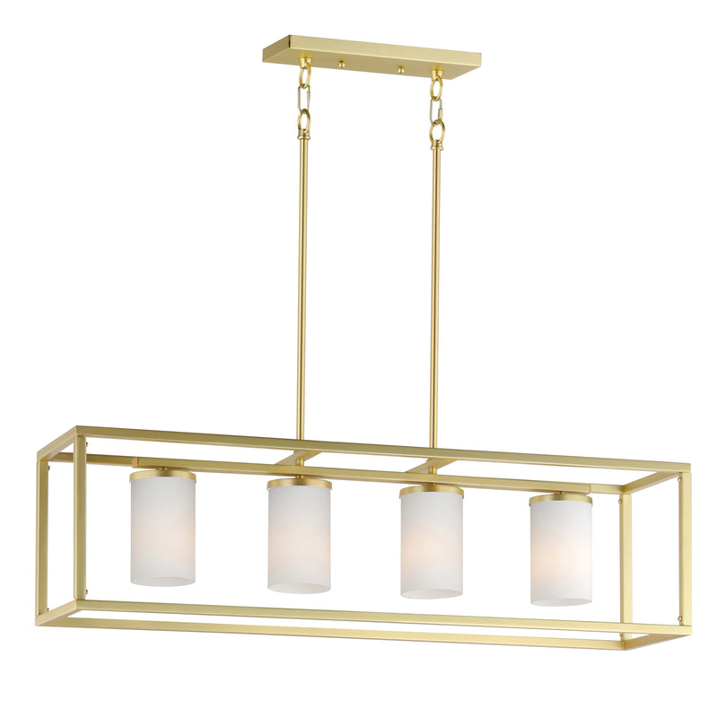 Maxim 10288SWSBR Lateral 4 Light Linear Pendant | Satin Brass
