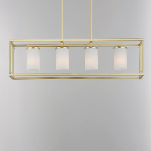 Maxim 10288SWSBR Lateral 4 Light Linear Pendant | Satin Brass
