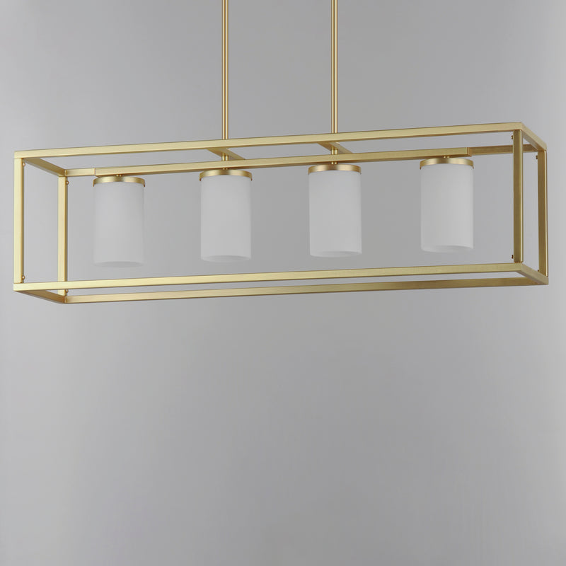 Maxim 10288SWSBR Lateral 4 Light Linear Pendant | Satin Brass