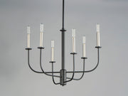Maxim 10326BKSN Wesley 6 Light Chandelier | Black / Satin Nickel
