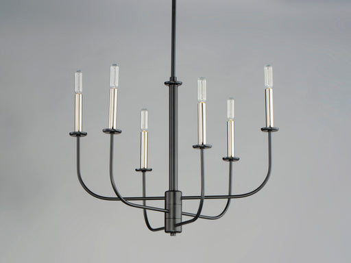 Maxim 10326BKSN Wesley 6 Light Chandelier | Black / Satin Nickel