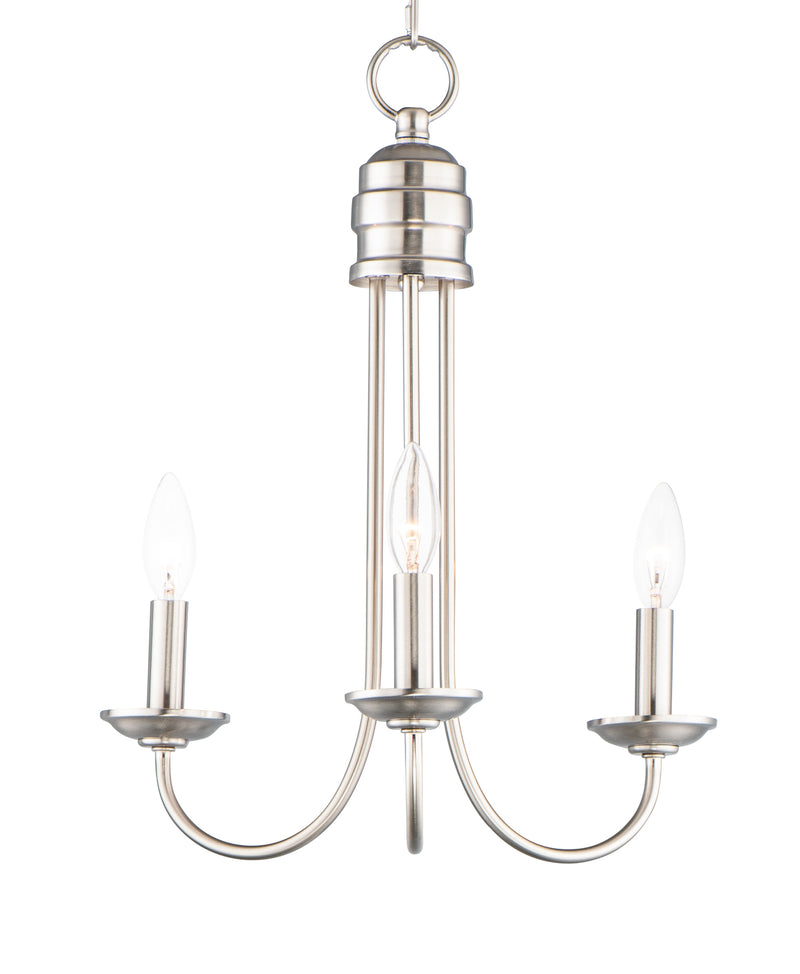Maxim 10343SN Logan 3 Light Candle Chandelier | Satin Nickel
