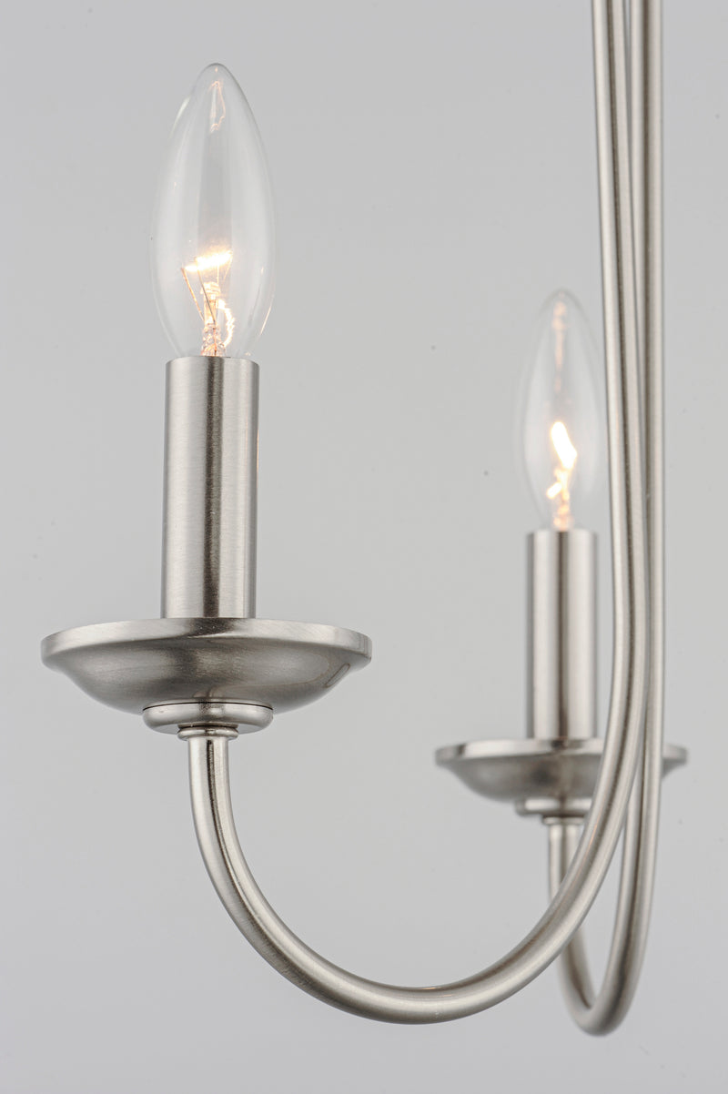 Maxim 10343SN Logan 3 Light Candle Chandelier | Satin Nickel