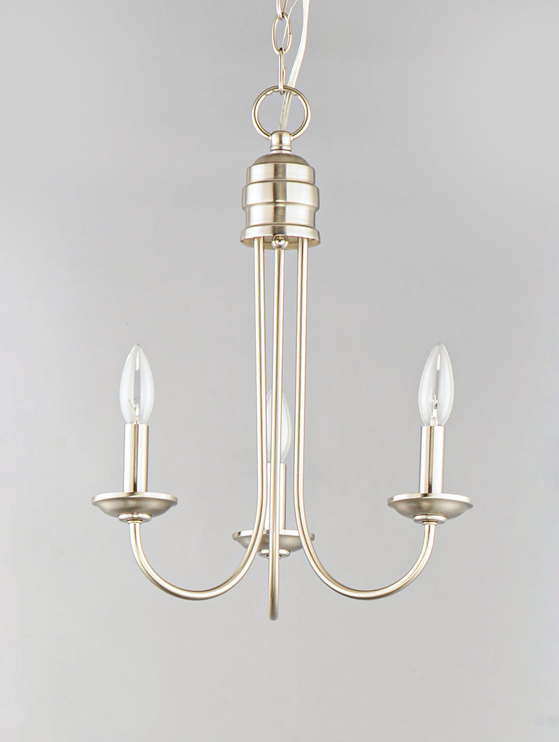 Maxim 10343SN Logan 3 Light Candle Chandelier | Satin Nickel