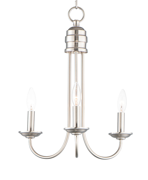 Maxim 10343SN Logan 3 Light Candle Chandelier | Satin Nickel