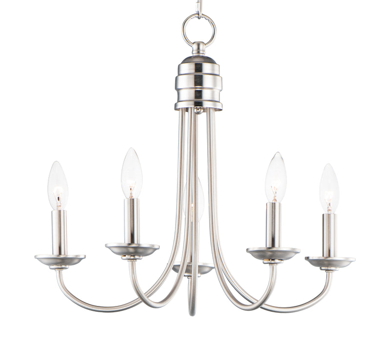Maxim 10345SN Logan 5 Light Candle Chandelier | Satin Nickel