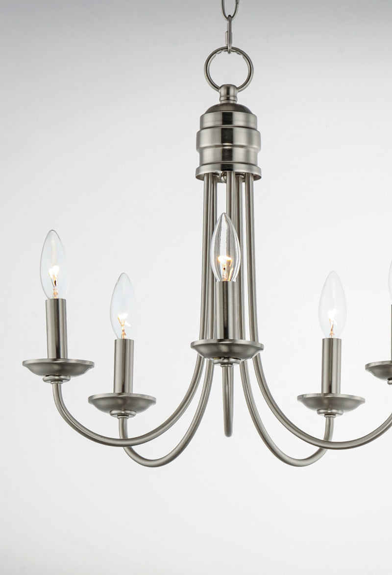 Maxim 10345SN Logan 5 Light Candle Chandelier | Satin Nickel