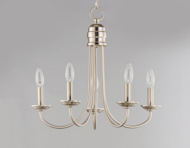 Maxim 10345SN Logan 5 Light Candle Chandelier | Satin Nickel