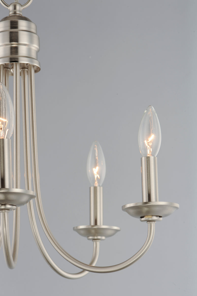 Maxim 10345SN Logan 5 Light Candle Chandelier | Satin Nickel