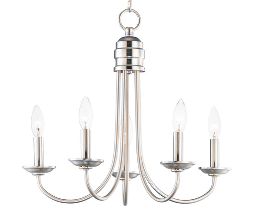 Maxim 10345SN Logan 5 Light Candle Chandelier | Satin Nickel