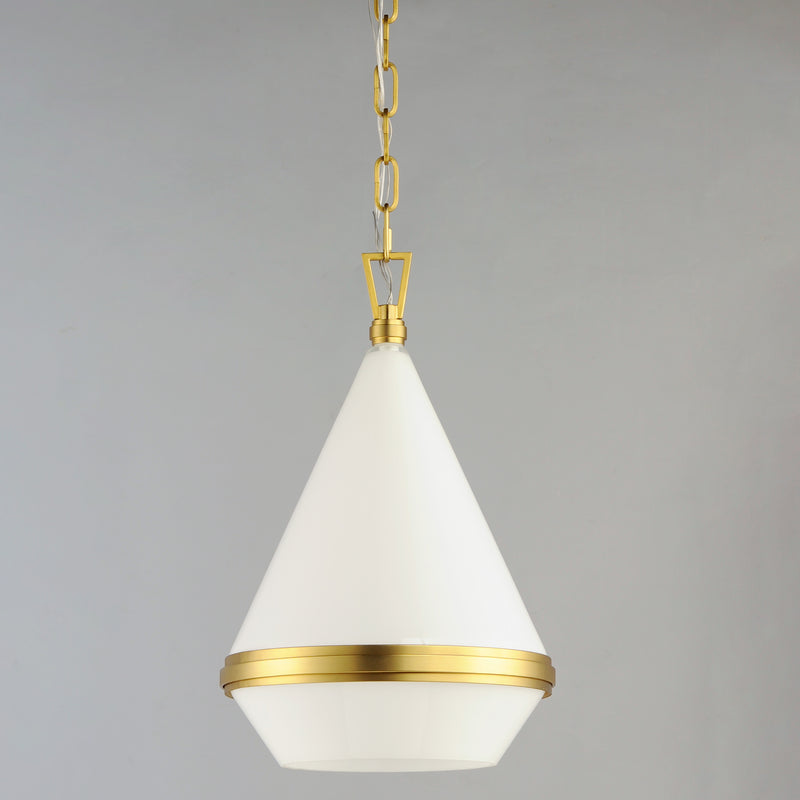 Maxim 10374WTSBR Giza 11.25" 1 Light Pendant | Satin Brass