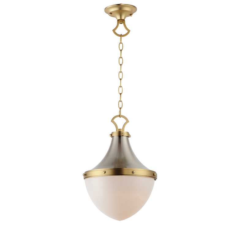 Maxim 10384WTSNSBR Conrad 12" Pendant | Satin Nickel / Satin Brass