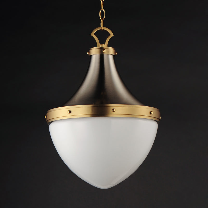 Maxim 10386WTSNSBR Conrad 15" Pendant | Satin Nickel / Satin Brass