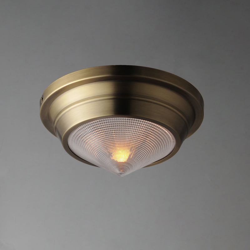 Maxim 10390PRNAB Hargreaves 1 Light Flush Mount | Natural Aged Brass