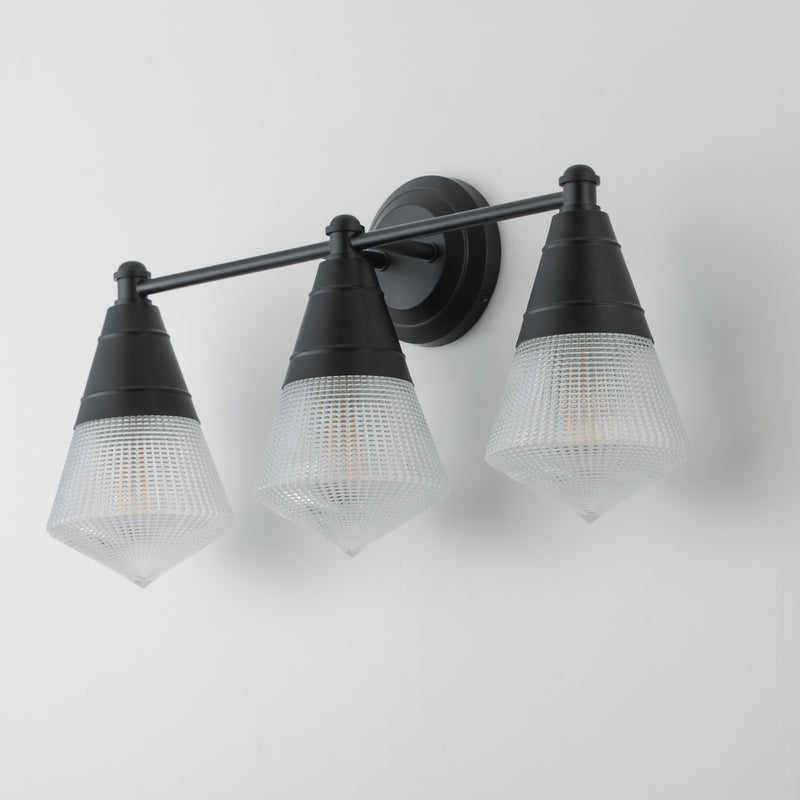 Maxim 10393PRBK Hargreaves 3 Light Bath Vanity | Black