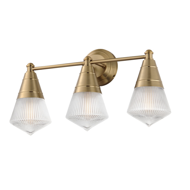 Maxim 10393PRNAB Hargreaves 3 Light Bath Vanity | Natural Aged Brass