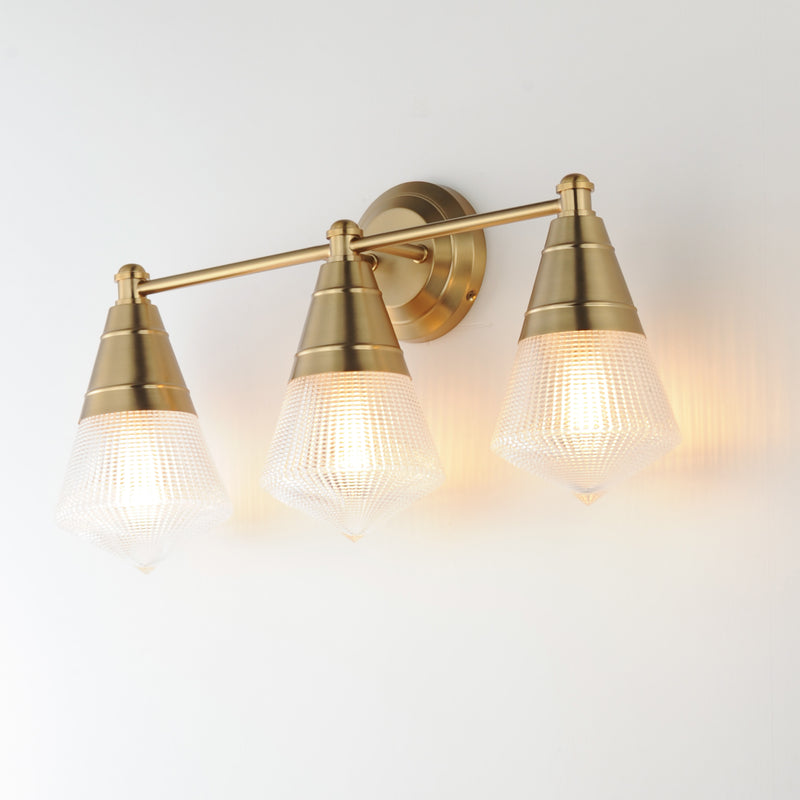 Maxim 10393PRNAB Hargreaves 3 Light Bath Vanity | Natural Aged Brass