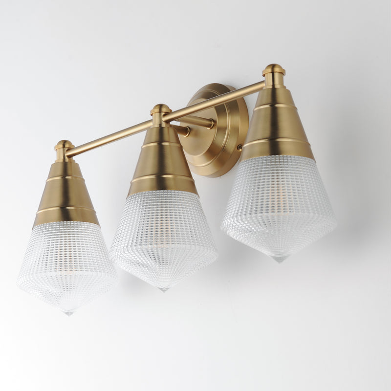 Maxim 10393PRNAB Hargreaves 3 Light Bath Vanity | Natural Aged Brass